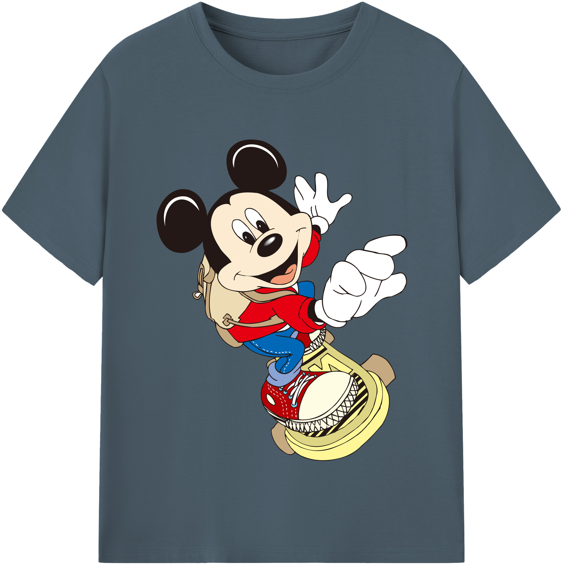 （画像用） ミッキーマウス Mickey Mouse 綿100％半袖Tシャツ（フロントプリント）